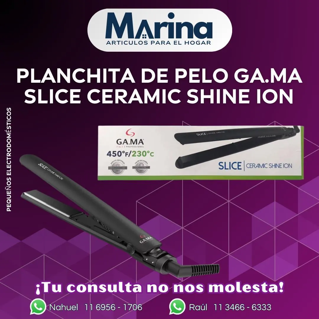 Planchita de Pelo GA.MA Slice Ceramic Shine Ion